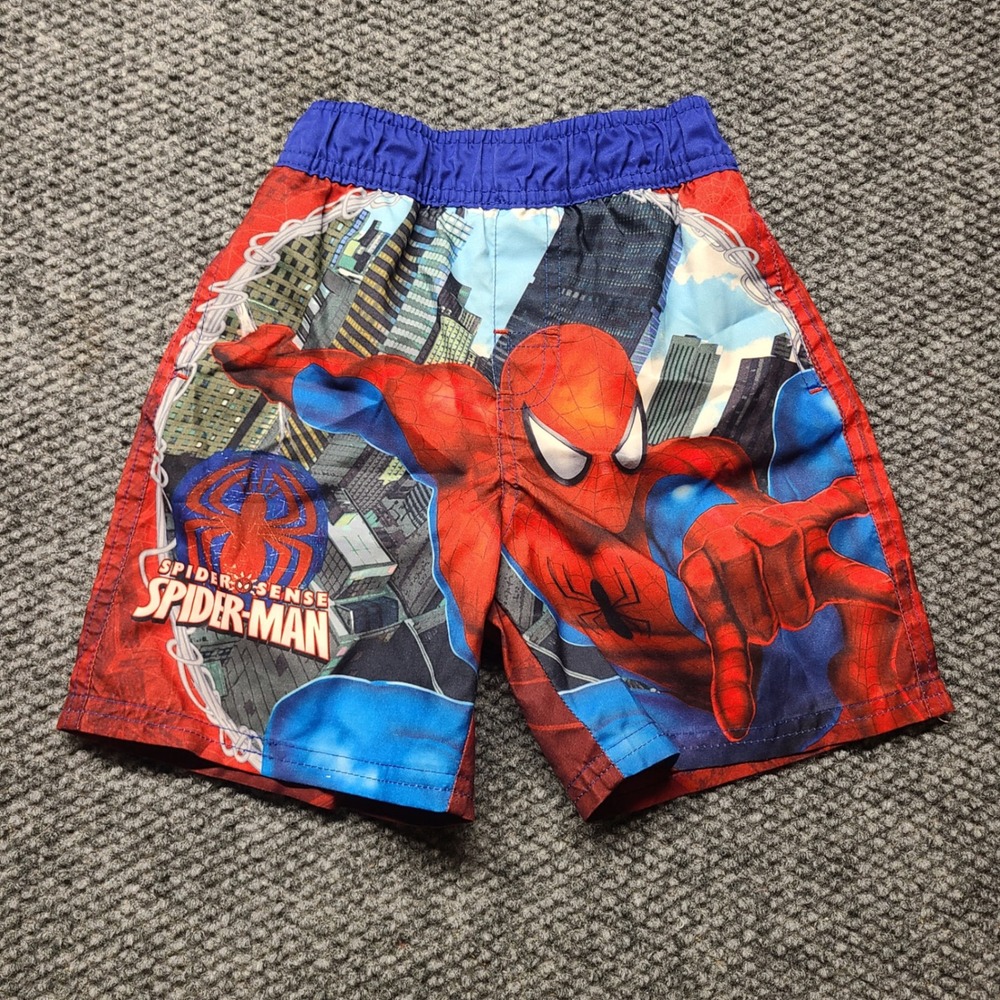 Marvel Kids Spider-Man Swim Trunks Toddler 3T Red Blue Spider-Sense 227090SP
